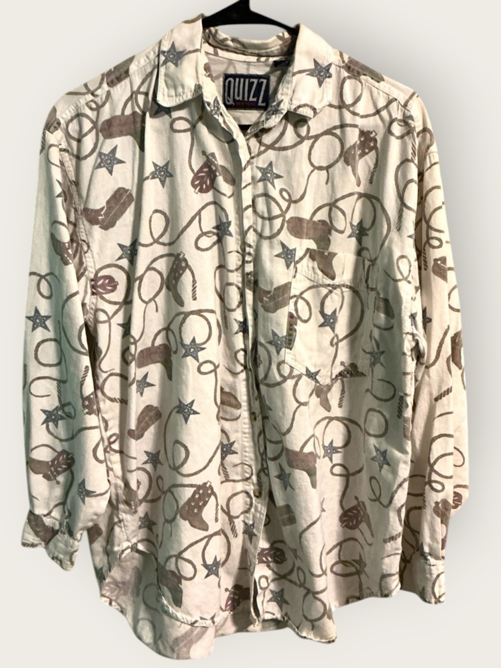 🌺VTG QUIZZ NEW YORK WESTERN 90’s BUTTON DOWN SHIRT
